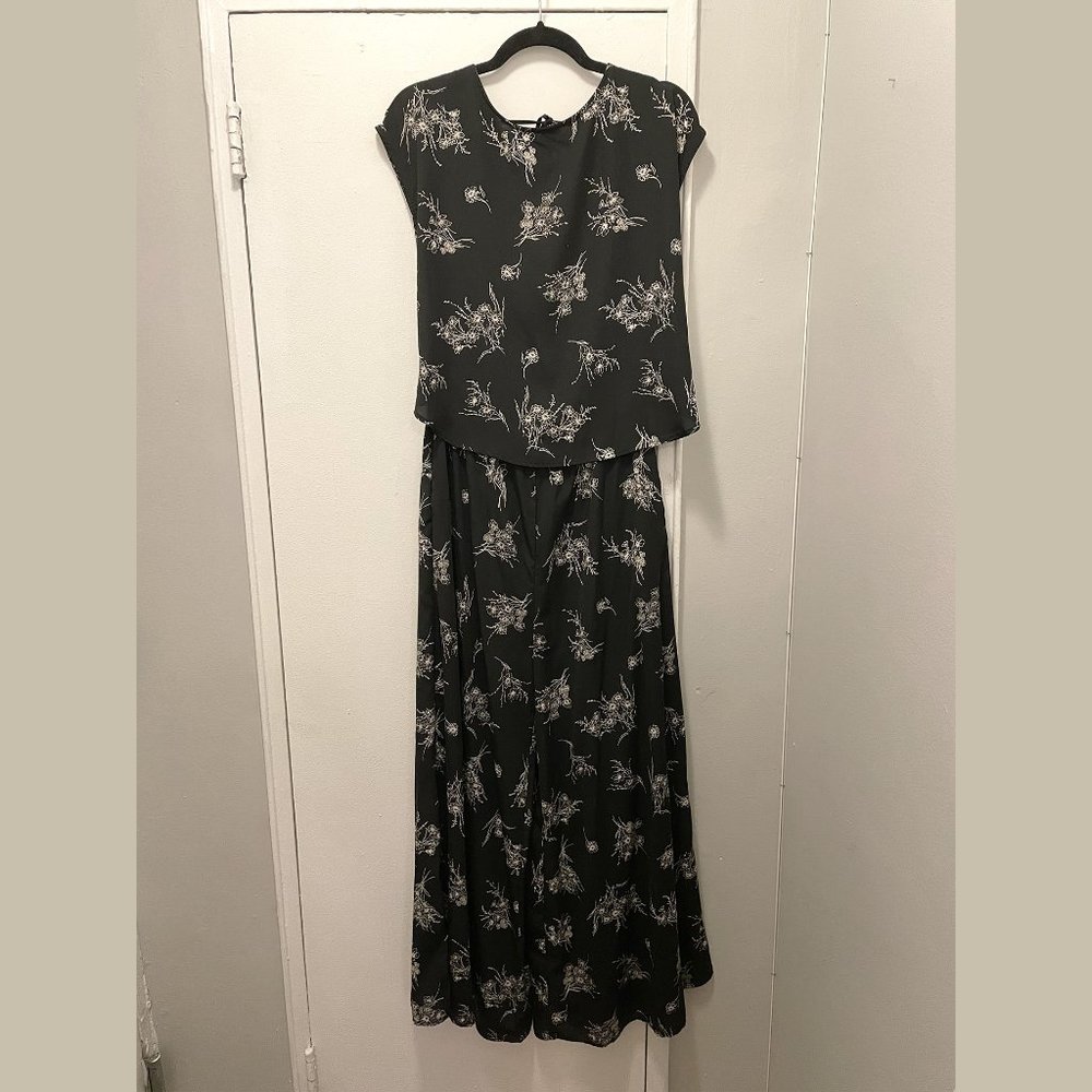 Molly Green Short Sleeve Black Floral Jumpsuit